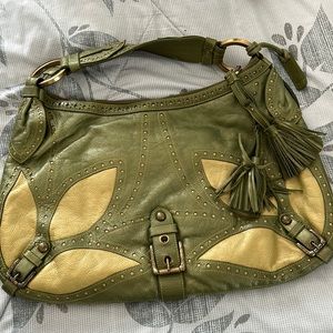 Isabella Fiore green shoulder hand bag great condition
